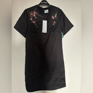 NWT- ERDEM Black Floral Embroidered dress brand new US 8